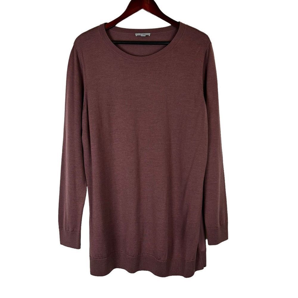 COS womans size Large wool tunic sweater /mini dress mauve pink long sleeve